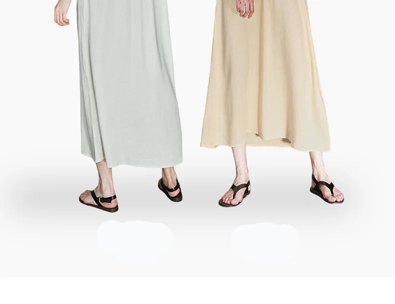 Elegant Backless Sleeveless Loose Robe Dress